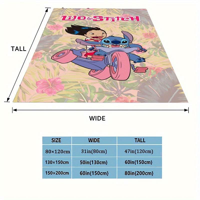 1pc Stitch Printing Blanket - Soft, All-Season Throw for Living Room, Bedroom,Personalized Gift with Adorable Cartoon Design