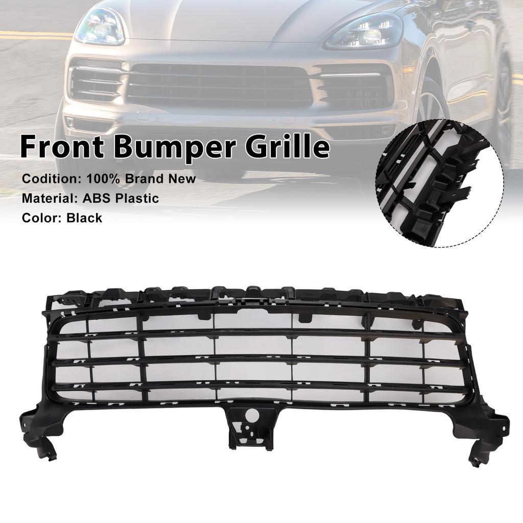 Black Front Bumper Grill Grille 9Y0807683POK1 Fit Porsche Cayenne 2019-2023