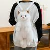 Lovely Simulation Animal Cat Backpack Fluffy Plush Unisex Double Shoulder Bag Birthday Surprise Gift