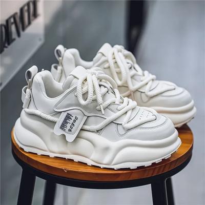 Fashion New Casual Men's Sneakers Low Cut Breathable Youth Campus Style Thick Soled Height Increasing Running Shoes Zapatos Para Hombres