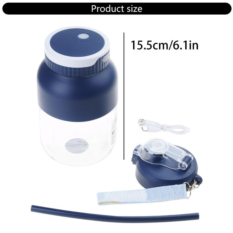 Portable Blenders for Shakes and Smoothies 500ml Travel Cup with 2 Lid USB Rechargeable Portable Juicer for Home Travel