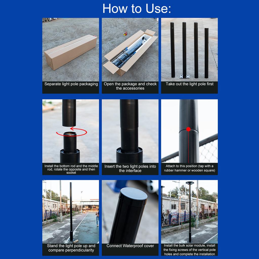 Street Light Pole 13ft Tall Outside Split Outdoor Lighting Lamp Monitoring Post Props Outside Street Light Pole Street Lamp Post