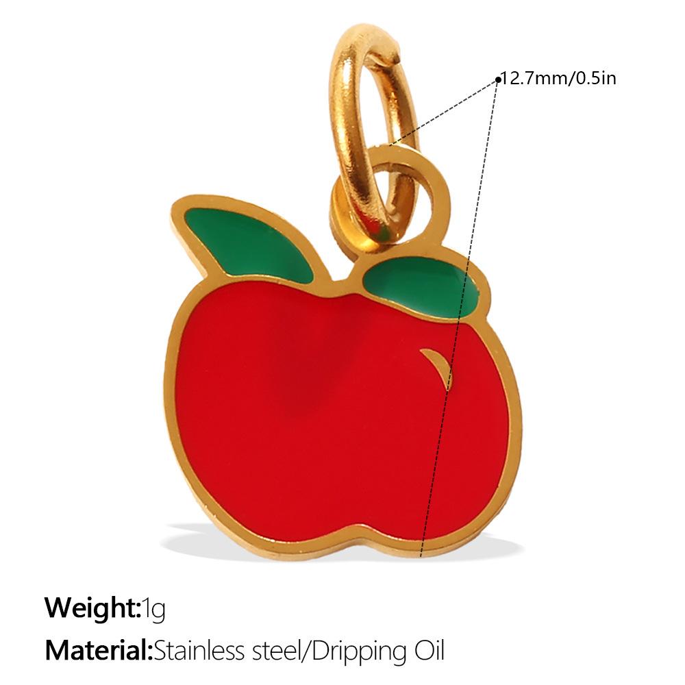 2026 Creative Simple and Versatile New Small Fresh Pendant Colored Dripping Strawberry Apple Cute Pendant Female