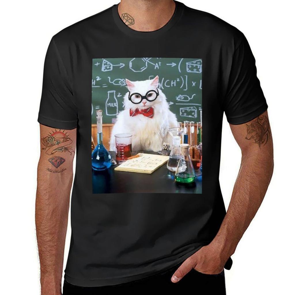 Chemistry Cat T-Shirt anime clothes oversizeds men t shirts