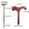 Red Dragon Wooden Bamboo Joint Single Joint Fashion Walking Stick Decorative Cospaly Cane Halloween Crutch Wand Crosier 92cm