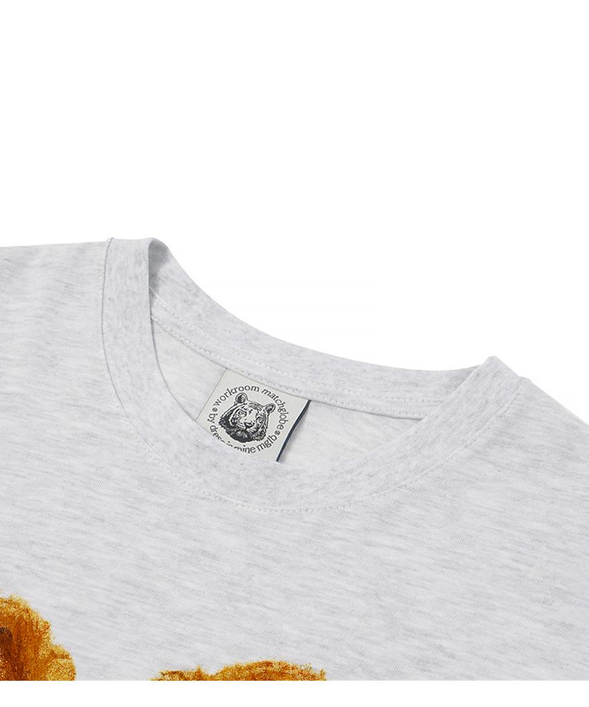 MATCHGLOBE Jumping Puppy Oversized Tee (Light Grey)