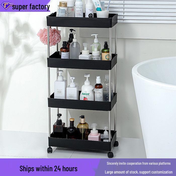 Portable Multi-Layer Bathroom & Kitchen Storage Trolley