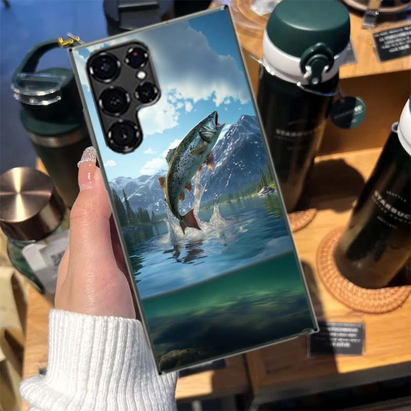 Angelzubehör Fischkoffer Handyhülle für Samsung Galaxy S26 Ultra S25 Edge S24 S23 FE S21 Plus S20 S22 S10 Hülle TPU Capa Schale Sh