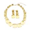 Pink Crystal Necklace Earrings Set Gold-Plated Base Shiny Gradient Pink Gems For Weddings Parties Evening Events