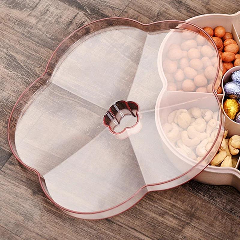 Tier Colorful Flower Shape Candy Storage Box Fruit Nuts Tray Bowl Snacks Organizer Box for Food Container Storage Bins