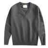 Korean Solid Color Children's Pullover Long-sleeved Sweater Parent-child Wear Medium and Large Children's Knitted Bottoming Shirt
