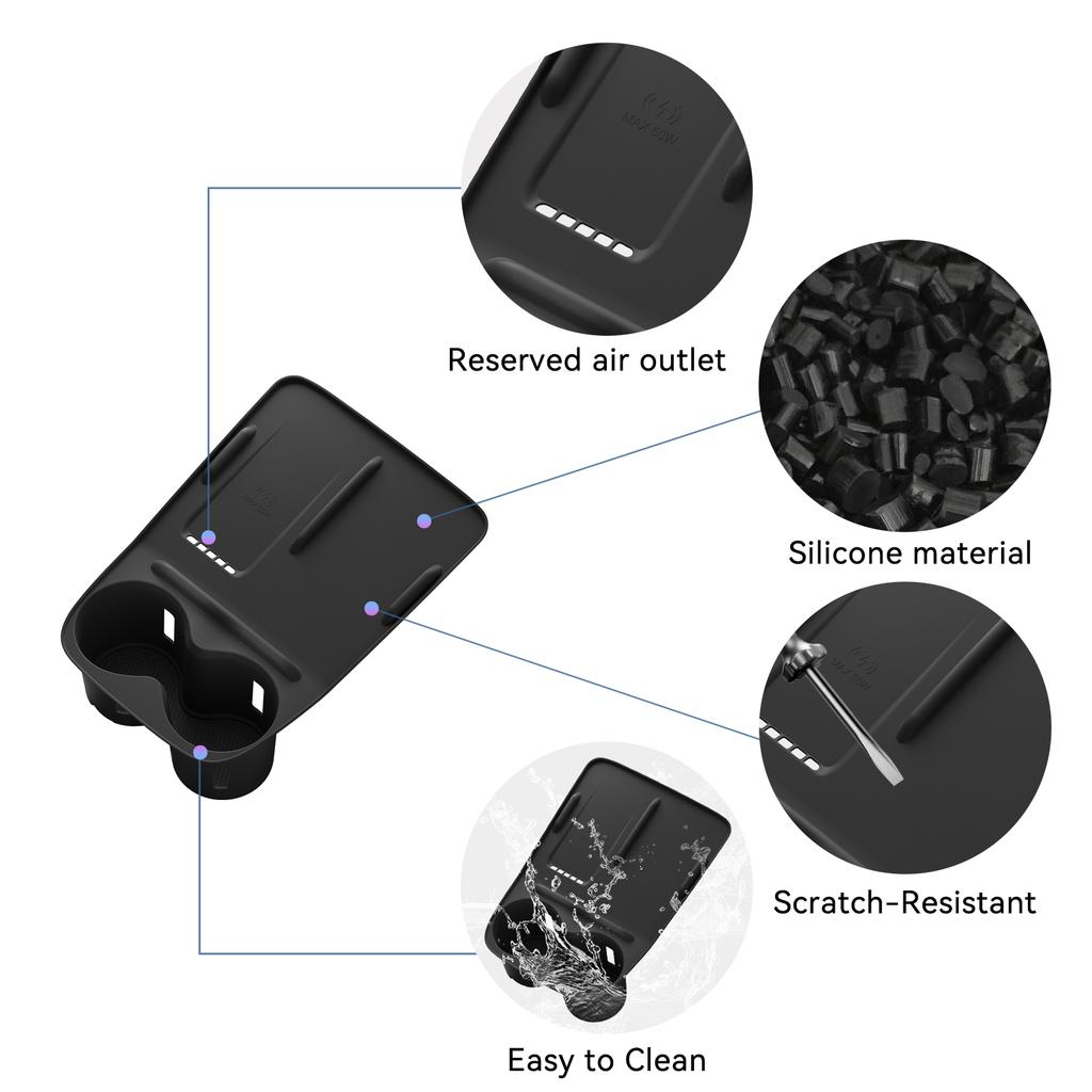 for BYD Sealion 05 EV 2025 Water Cup Holder Storage Tray Organizer With Non-slip Mat Central Console Protective Pad Accessories