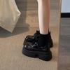 Retro big head small leather shoes women's 2025 spring and autumn new small height-increasing platform shoes British style loafers