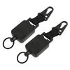 2 PCS Easy Pull Buckle Keychain Olecranon Buckle Stretchable Quick Release Buckle Key Ring for Bag Pants Black