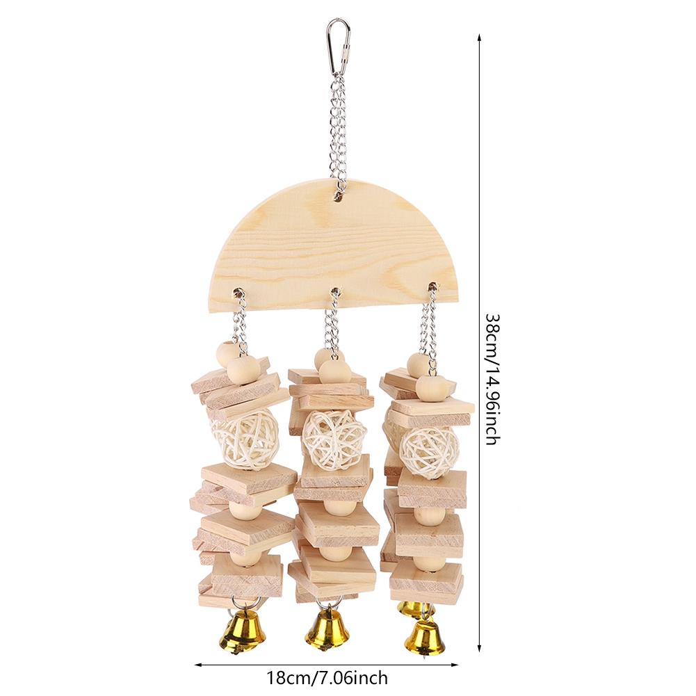 Natürliches Holz Vogel Hängeschaukel Papagei Beißen Kauen Spielblock Käfig Spielzeug Zubehör