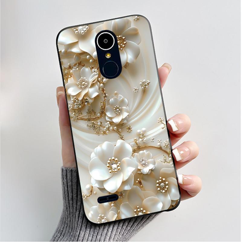 Hülle Für LG K8 2017/LG K8 2018/LG K9 2018 Weiches Silikon Schwarzes Gehäuse Für LG K10 2016/LG K10 2017 Hülle Niedliche Blume Cartoon Hülle