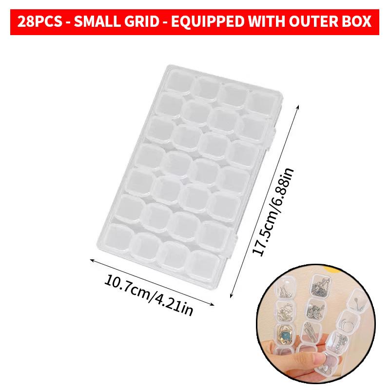 

56/30/28/14 Transparent jewelry storage box with independent small box, suitable for home storage of accessories, medicines, nai