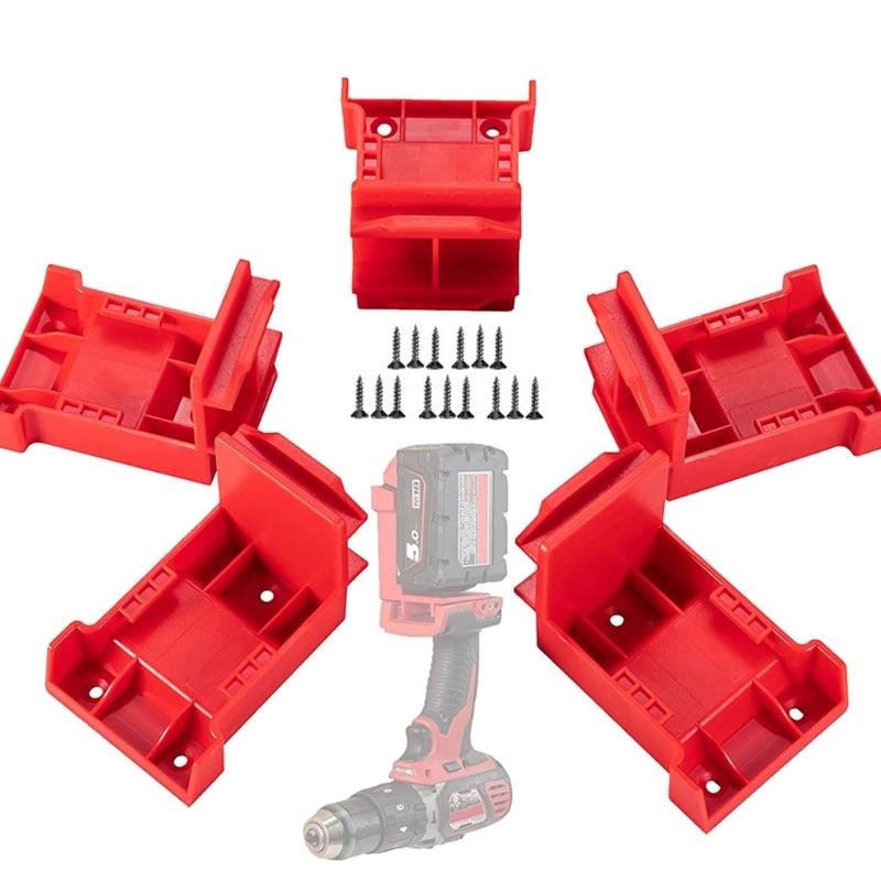 5Pcs Battery Holder Wall Mount Battery Base Bracket Suitable for Battery Storage Organization Fixing Accessories