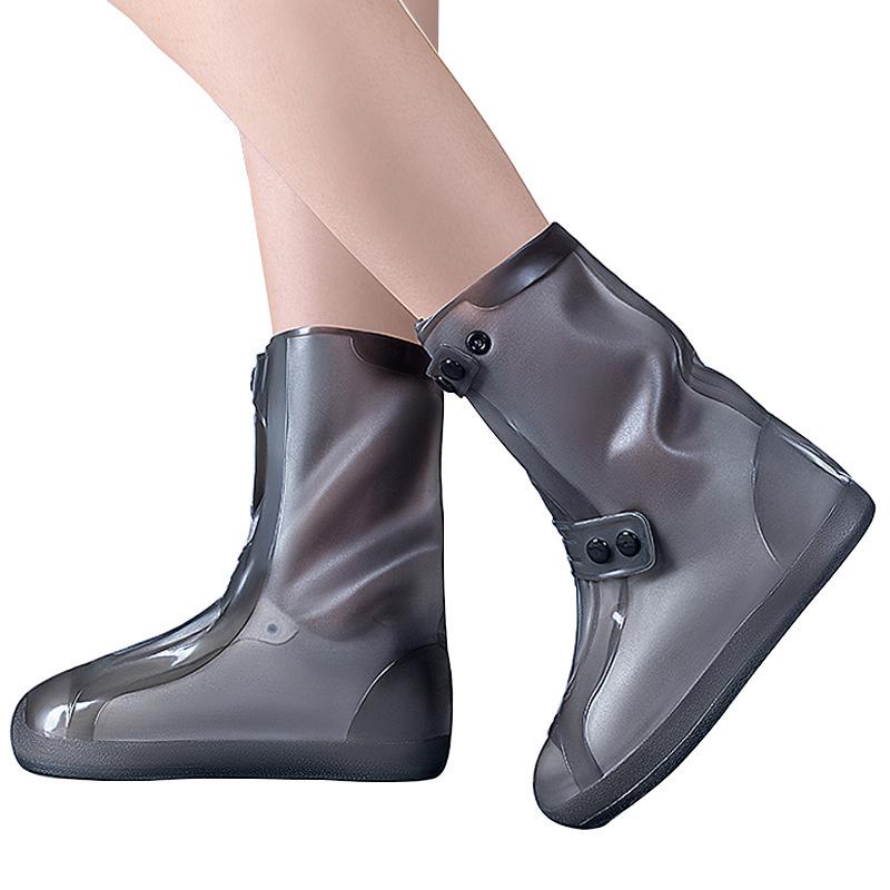 Wiederverwendbare Wasserdichte Silikon Anti-Rutsch Regenschuhüberzieher, Abriebfester High-Top Schutz für Damen und Kinder