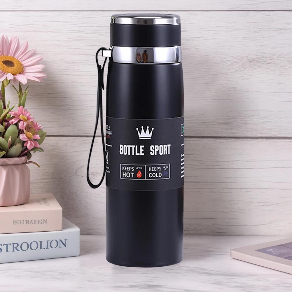 1000ml Vacuum Double Insulation Cup with Handle Portable Sports Bottle Stainless Steel Outdoor Vacuum Flask for Hot Cold Drinks