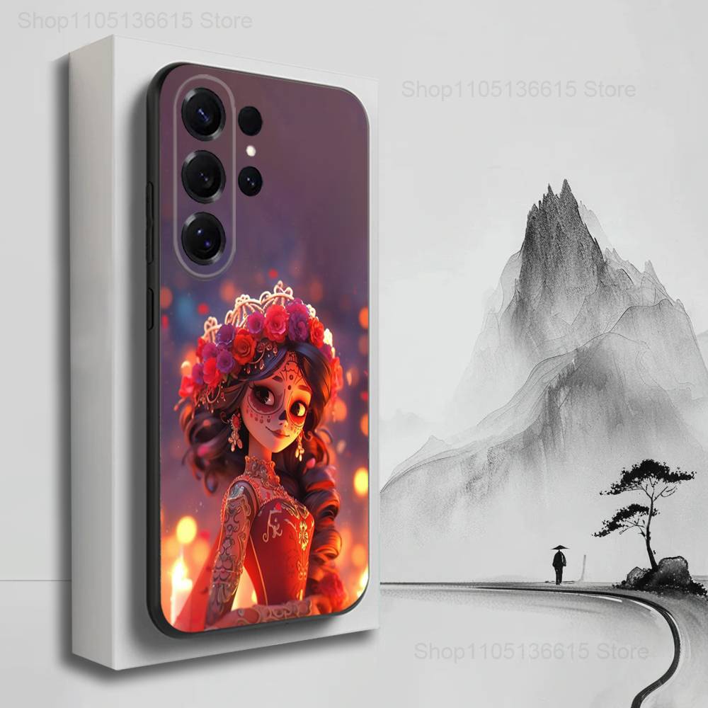 Catrina Skull Girl Mexican Case For Samsung S21,S9,S22,S25,S20,S10,Plus,Ultra,S24,S23,FE,Lite,Soft Silicone Black