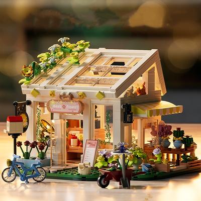 Mini maison de poupée maison de fleurs faite à la main 3DPuzzle assemblage blocs de construction ensemble modèle jouets bricolage maison chambre décoration vacances cadeau