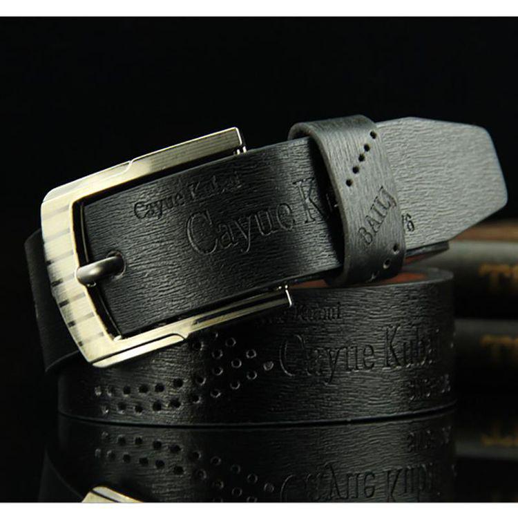 Pin Buckle Belt Clothing Accessories Men's Belt Retro Hollow Out Leather Fashion Leisure  Handmade