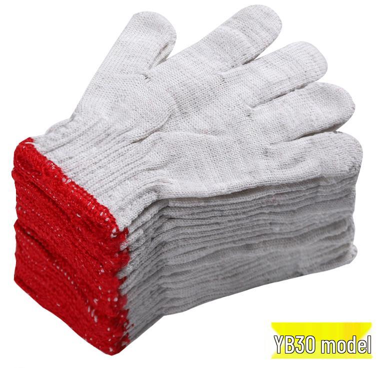 Durable White Yarn Nylon Cotton Work Gloves for Men - Labor Protection & Auto Repair