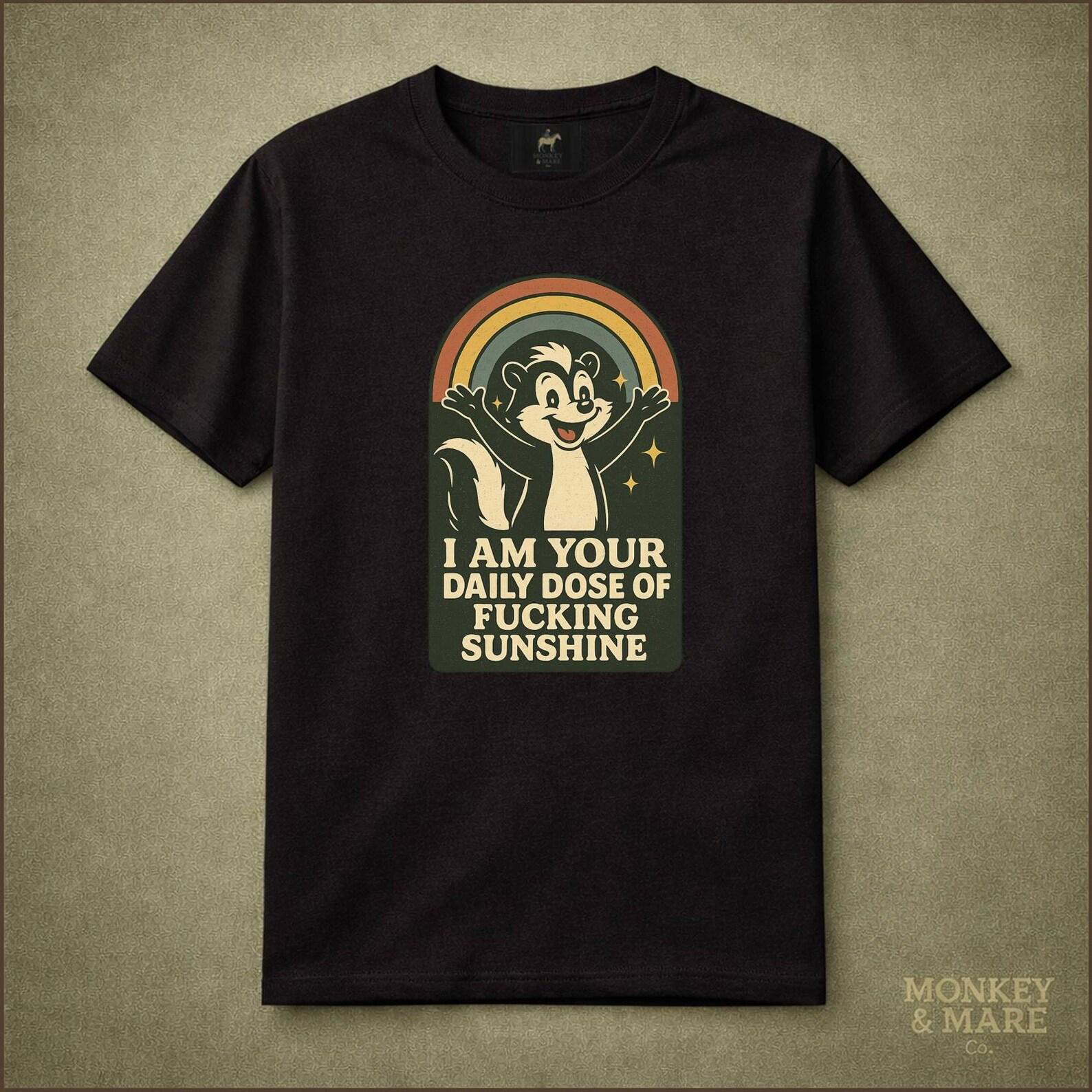 Sarcastic Skunk Graphic Tee, Sassy Animal Tshirt, Daily Dose Sunshine 2XL