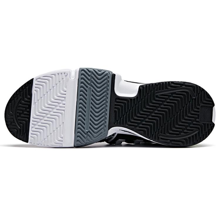 New Anta Frivolous Series Cushioning Wear Resistant Mid Top Basketball Shoes Men's Black White 112021609-3