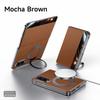 For Samsung Galaxy Z Fold 8 / Fold 8 Ultra Luxury Genuine Leather Magnetic Case Metal Ring Holder Stand Window View Flip Cover