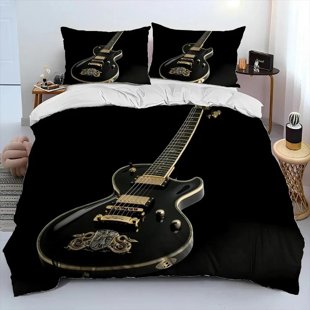 Classical Guitar Electric Guitar Bedding Set Print With Pillowcase Bed Duvet Cover Soft Single Double Queen Super King Size