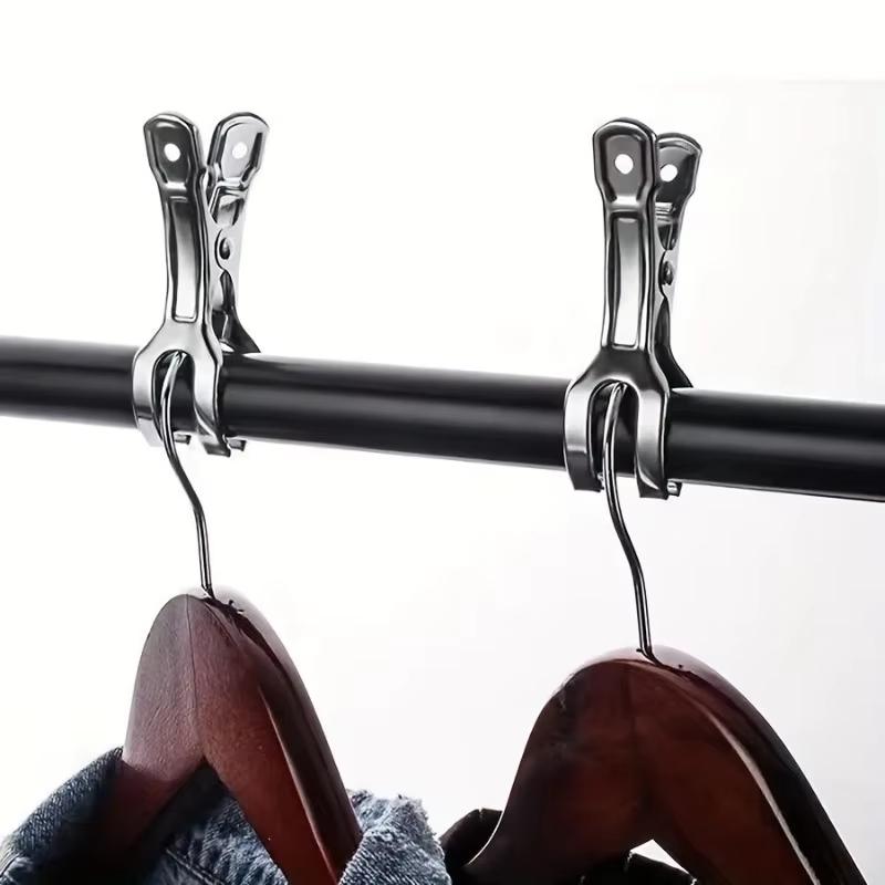 5Pcs Non-Slip Windproof Stainless Steel Laundry Clips Durable for Socks Towels Home Bathroom Balcony Use
