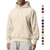Mens Solid Fleece Hooded Sweatshirt Casual Loose Sports Long Sleeve Pullover