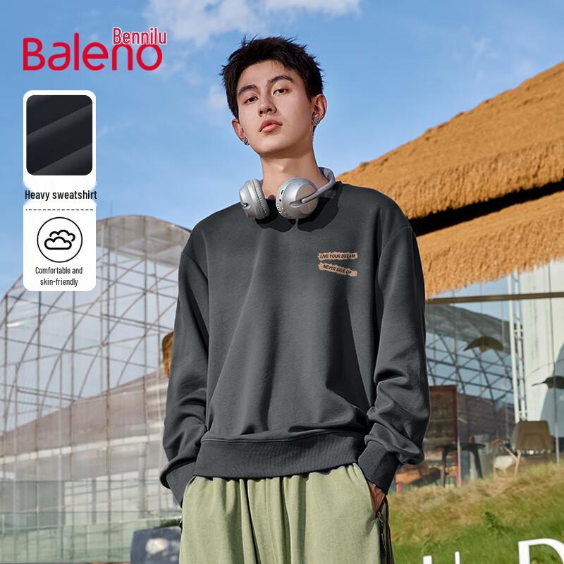 Baleno Herren Rundhals Letter Print Schweres Sweatshirt