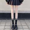 Black and White Calf Socks Pearl Solid Color Fairy Pearl Socks Loli Ins Tide Pure Cotton Jk Medium Tube Socks Spring and Autumn