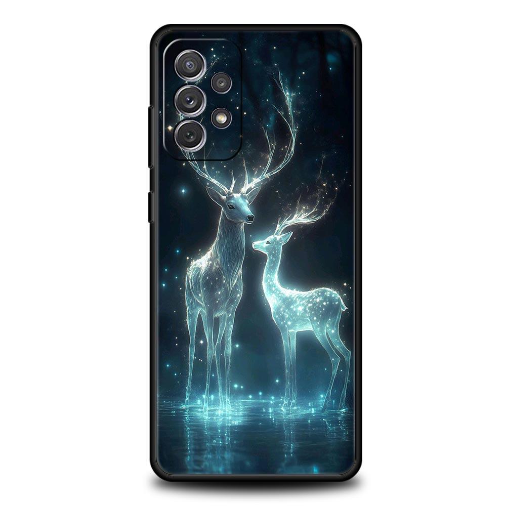 Cartoon Animal Deer Phone Case for Samsung Galaxy A55 A35 A15 A14 A13 A25 A54 A51 A71 A72 A73 A32 A52 A41 5G Soft TPU Shell Bags