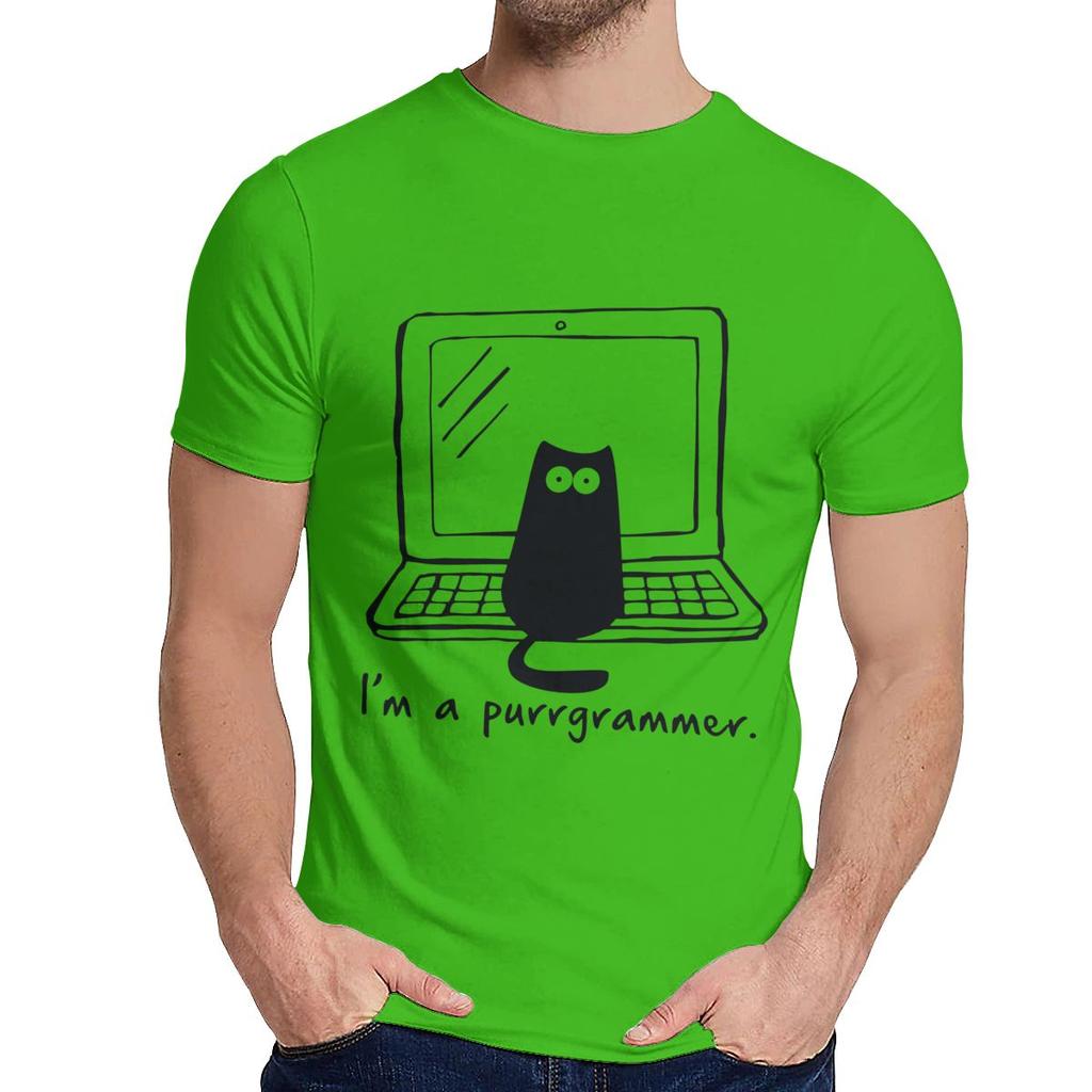 I Am A Purrgrammer Purrgrammer Car T Shirt Fashion Crewneck For Men Free Shipping