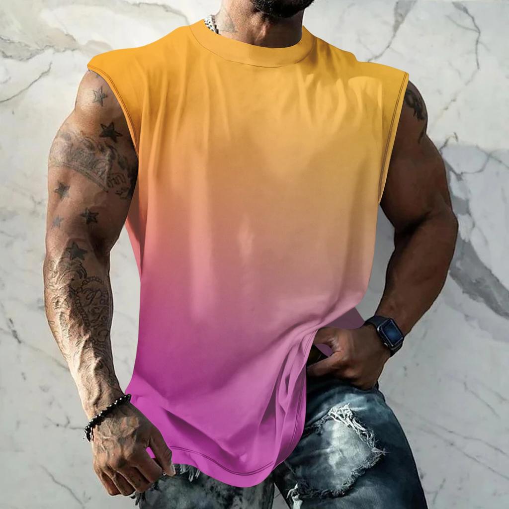 Men Sleeveless Tank Top Muscle Shirt Casual Loose Fit Basic Plain Undershirt Summer Sportswear Workout Gym Vest