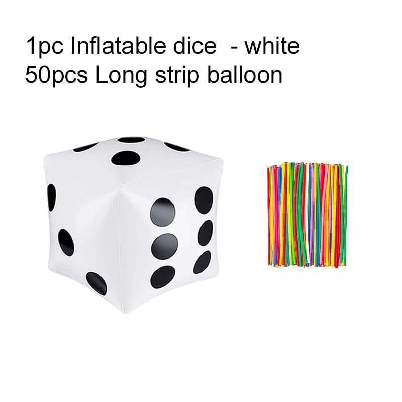 30cm Inflatable Dice Set with Pump Spiral/Long Strip Balloon Festival Gathering Decoration DIY Party Entertainment Supplies TMZ