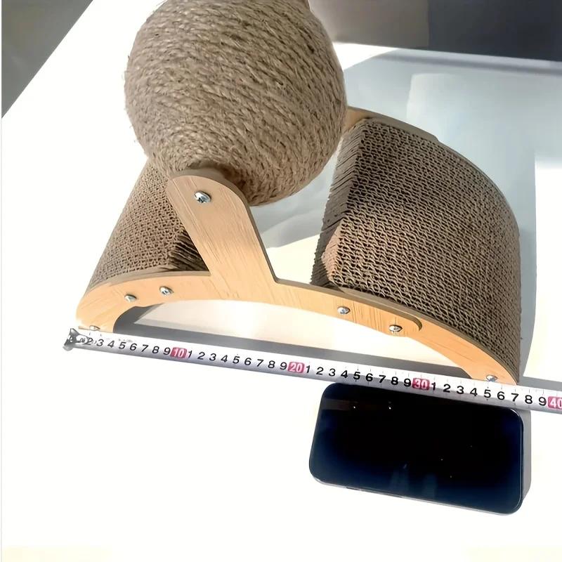 Wear-Resistant Cat Scratch Toy Set - Corrugated Paper Ball & Vertical Column Grinding Claw Board Scratch Board for Feline Play