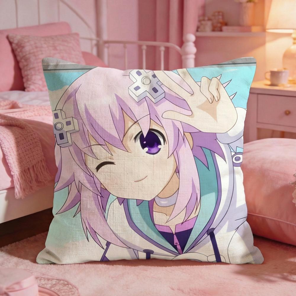 hHyperdimension Neptunias Cushion Cover Premium Comfort Reversible Pillow Cove Two in One Design for Any Room  Car Interior