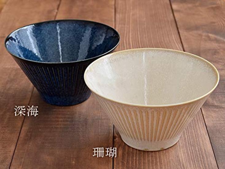Tableware East Japanese Tableware Trapezoid Carved Tokusa Rice Tableware Multi-Bowl (M) Design, Bowl, Café (Coral)