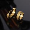 Cross-Shaped Frosted Titanium Steel Earrings: Hand-Polished Gold and Black Ear Studs for Men and Women