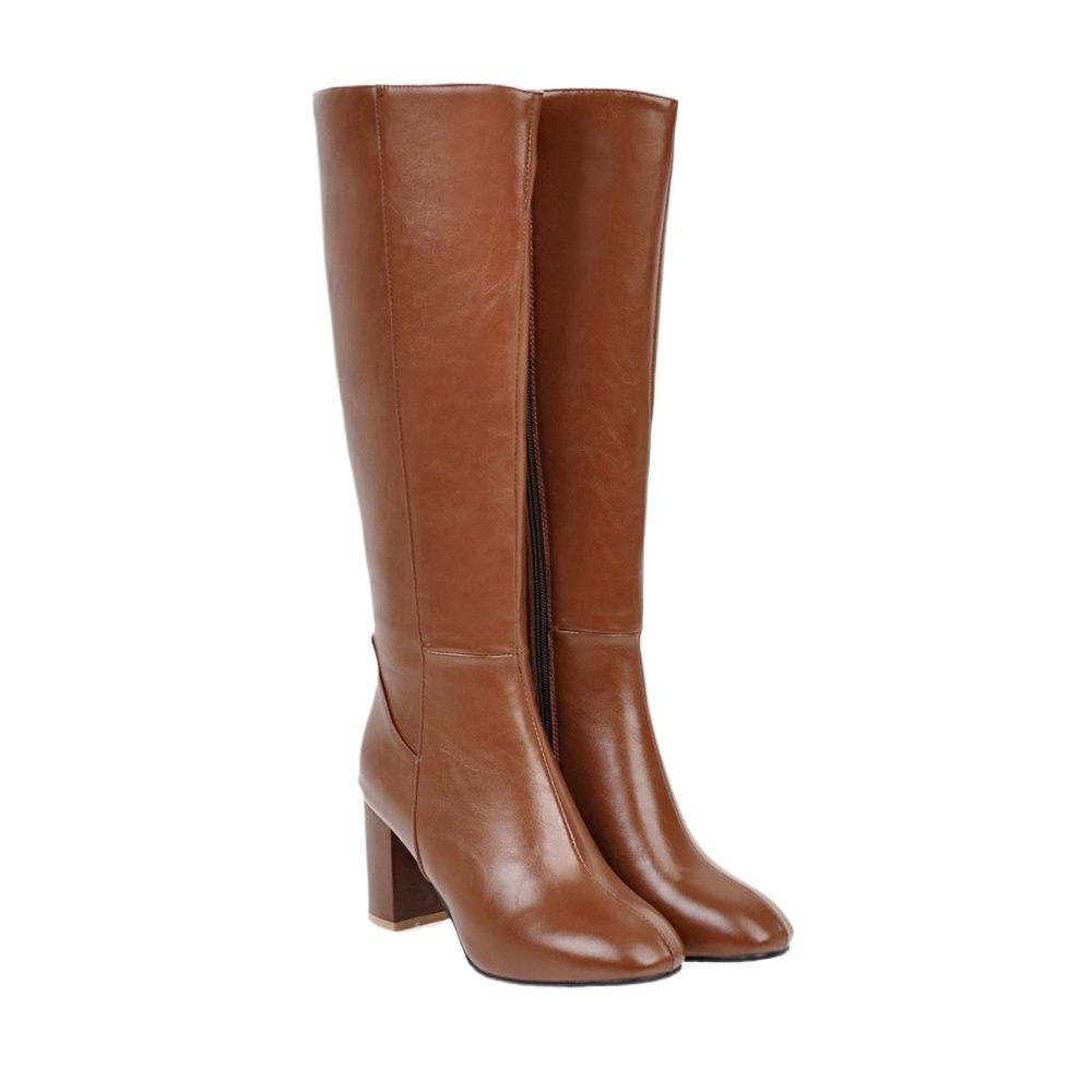Women's Boots Thick Heel High Heel Square Head Fashion Versatile Warm and Comfortable Boots Women's Shoes High Boots Asian Women's Shoes