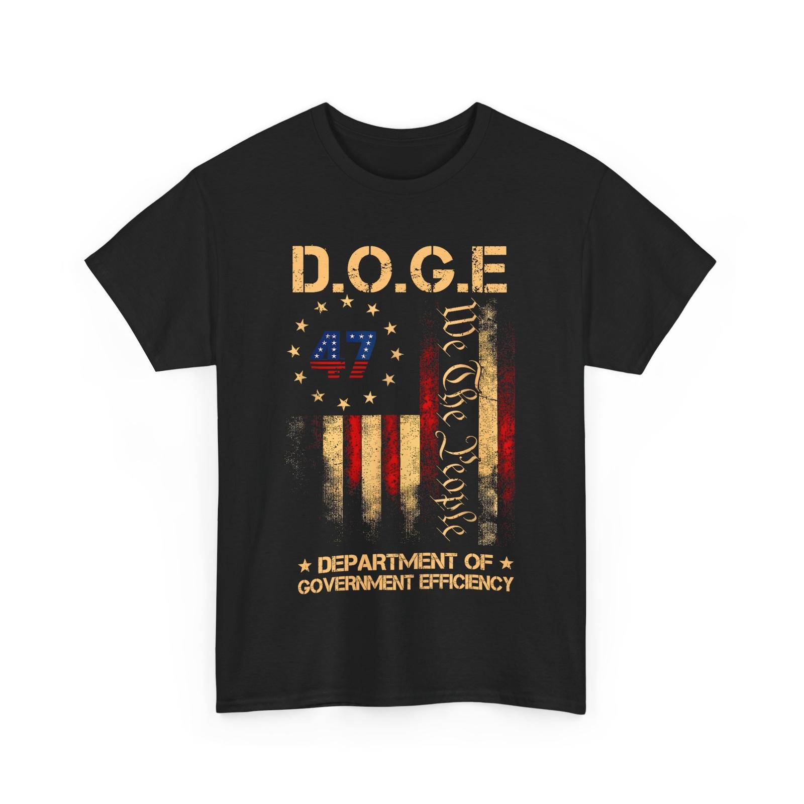 DOGE Shirt, D.O.G.E Department Of Government Efficiency USA Flag Shirt S