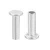 50 peças de Rebites Semi-Tubulares 4mm x 12mm Alumínio Cabeça Plana Redonda Semi-Tubular