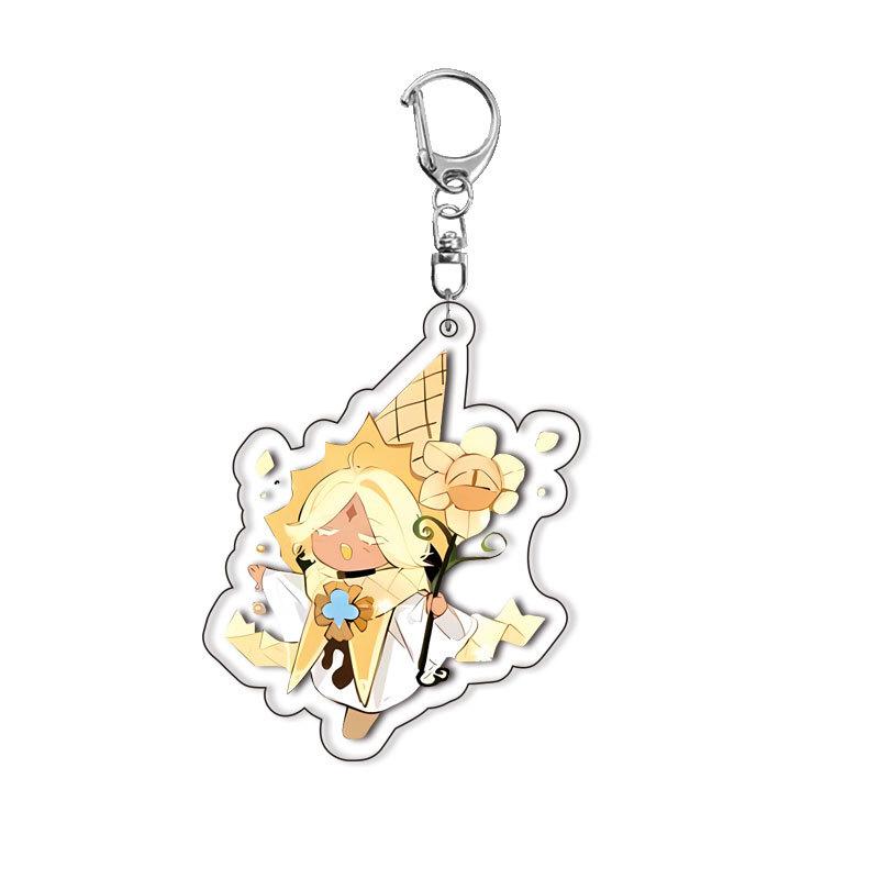 New style Game Cookie Run Kingdom Keychains for Accessories Bag Shadow Milk Pure Vanilla Cookie Keyrings Jewelry Fans Gift