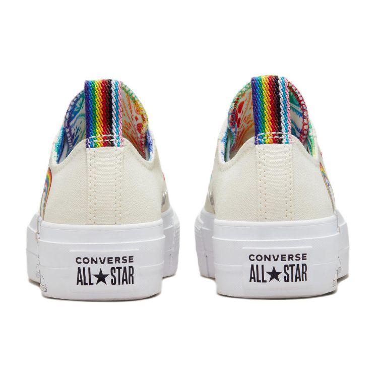Converse Chuck Taylor All Star Lift Platform Low Pride Unisex Sneakers Cream Egret University-Red A02264C