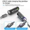 AJNWNM New 1.5V AA Li-ion Battery 3500mwh Li-Polymer USB Rechargeable Lithium USB Battery AA with USB Charging Function